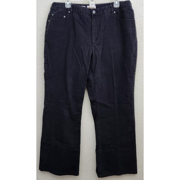 Talbots Woman Black Classic Fit Stretch Jeans 16W Plus Lightweight Straight Leg - Picture 1 of 5